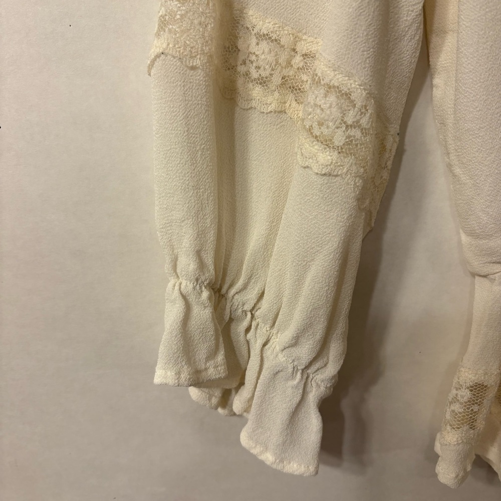 Reformation womens Ivory Lace Accent Blouse Size Small - Picture 8 of 15